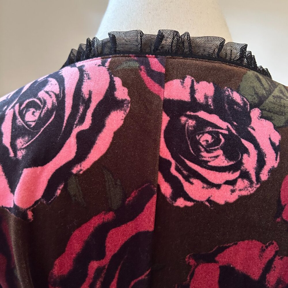 Vintage Y2K Betsey Johnson Velvet Floral Bustle Top - Picture 8 of 15